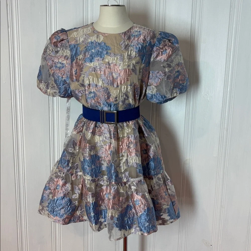 🌸 NWT Eliatt Floral Jacquard Babydoll Dress – XL 🌸 - Picture 1 of 14